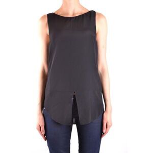 Dondup Sleeveless Top Slit Back Women black Tops